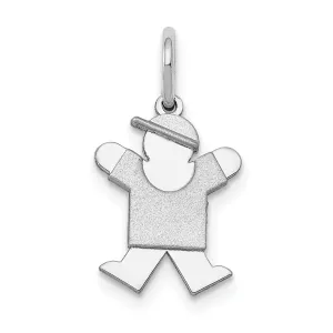 14k White Gold Mini Boy With Hat Joy Charm