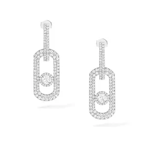 18K Gold So Move XL Pave Diamond Pendant Earrings