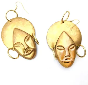 24k Gold Plated Brass Genie African Earrings USA Sugar Gay Isber gift bag XL