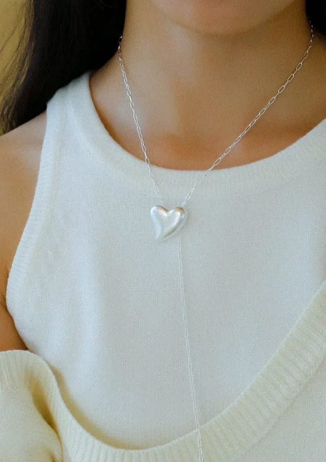 925 Sterling Silver Frosted Love Necklaces