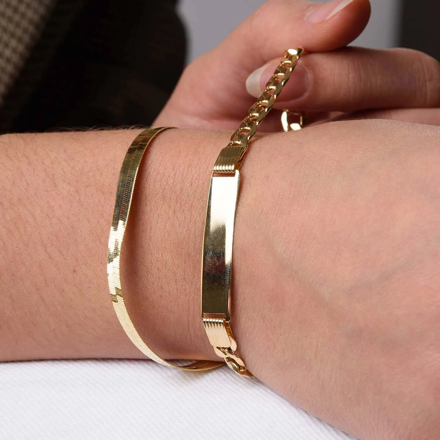 9K Gold Python Bone Chain Bracelet