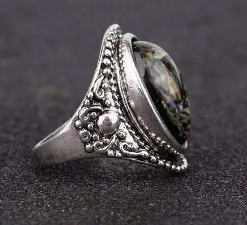 Abalone Cabochon Vintage Style Silver Ring