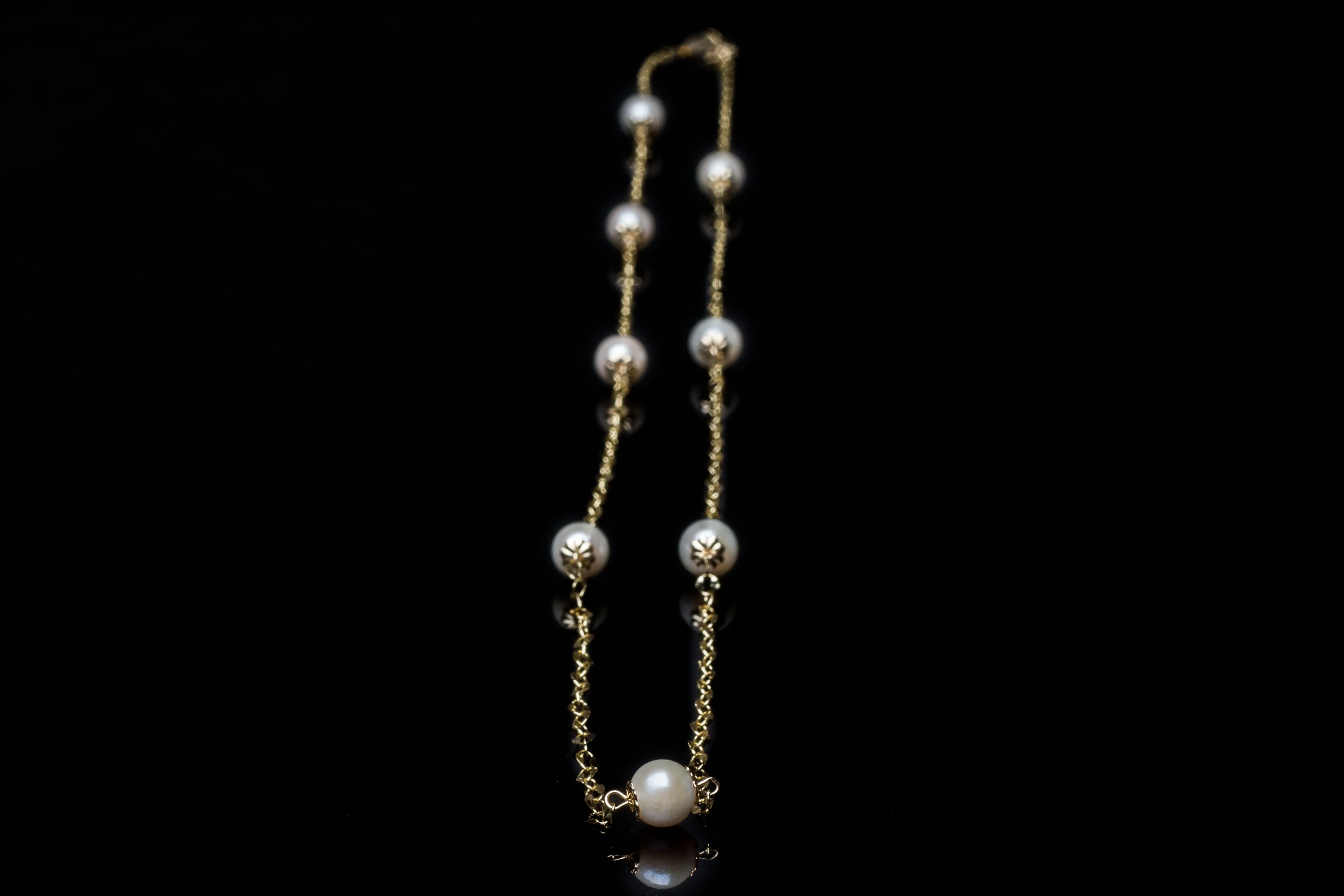 Akoya Pearl Gold Dew Drop Chain