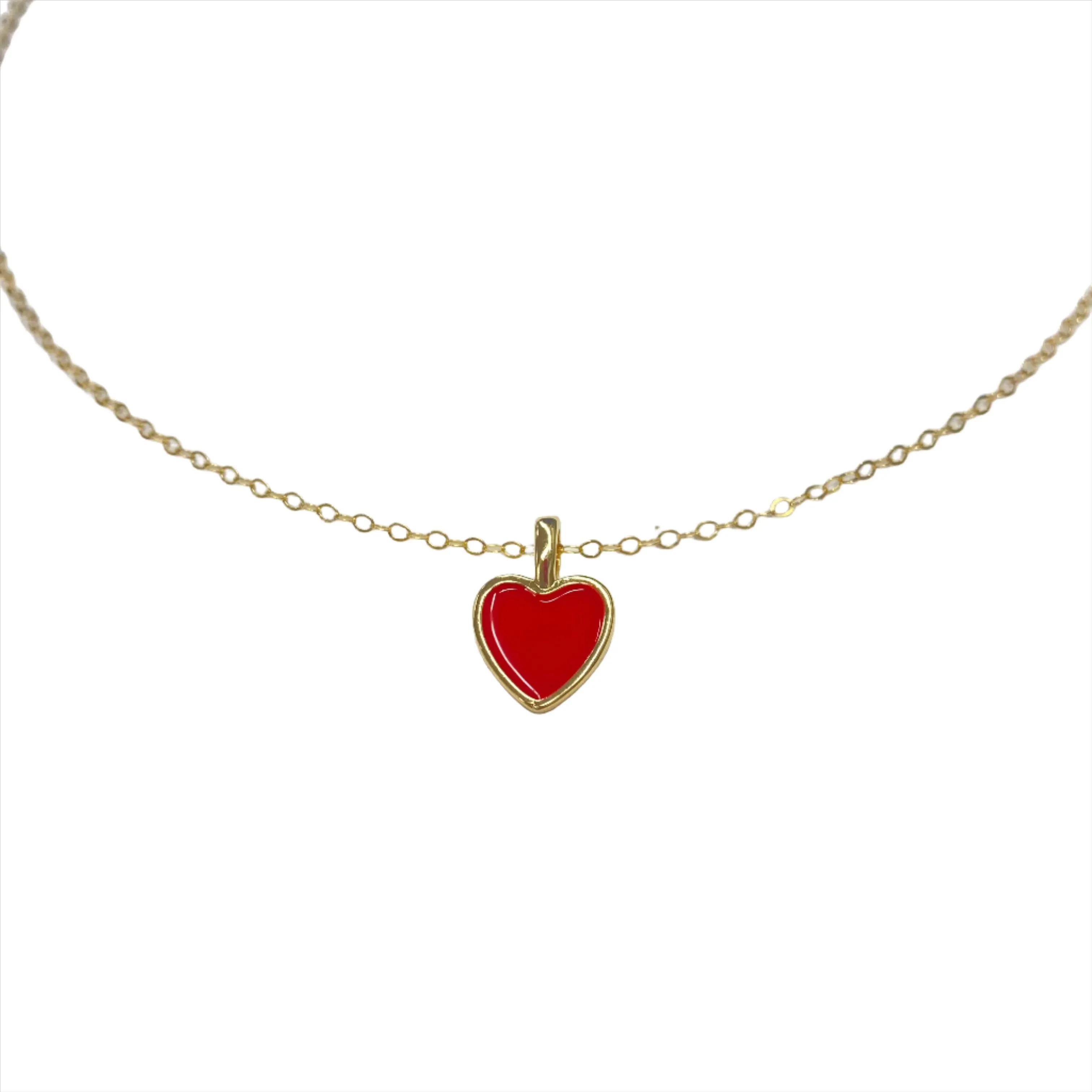 Alexa Large Heart Necklace | Gold