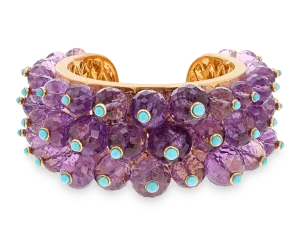 Amethyst and Turquoise Cuff Bracelet