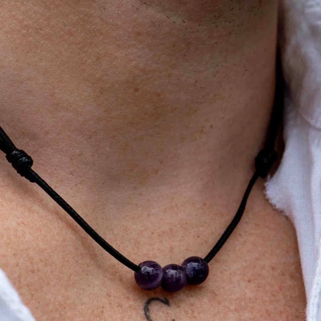 Amethyst Beaded Choker - Serene & Sophisticated