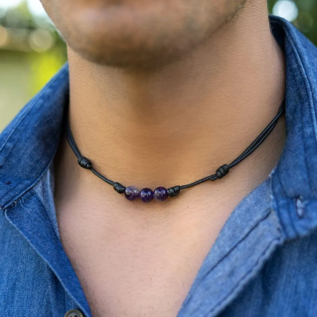 Amethyst Beaded Choker - Serene & Sophisticated