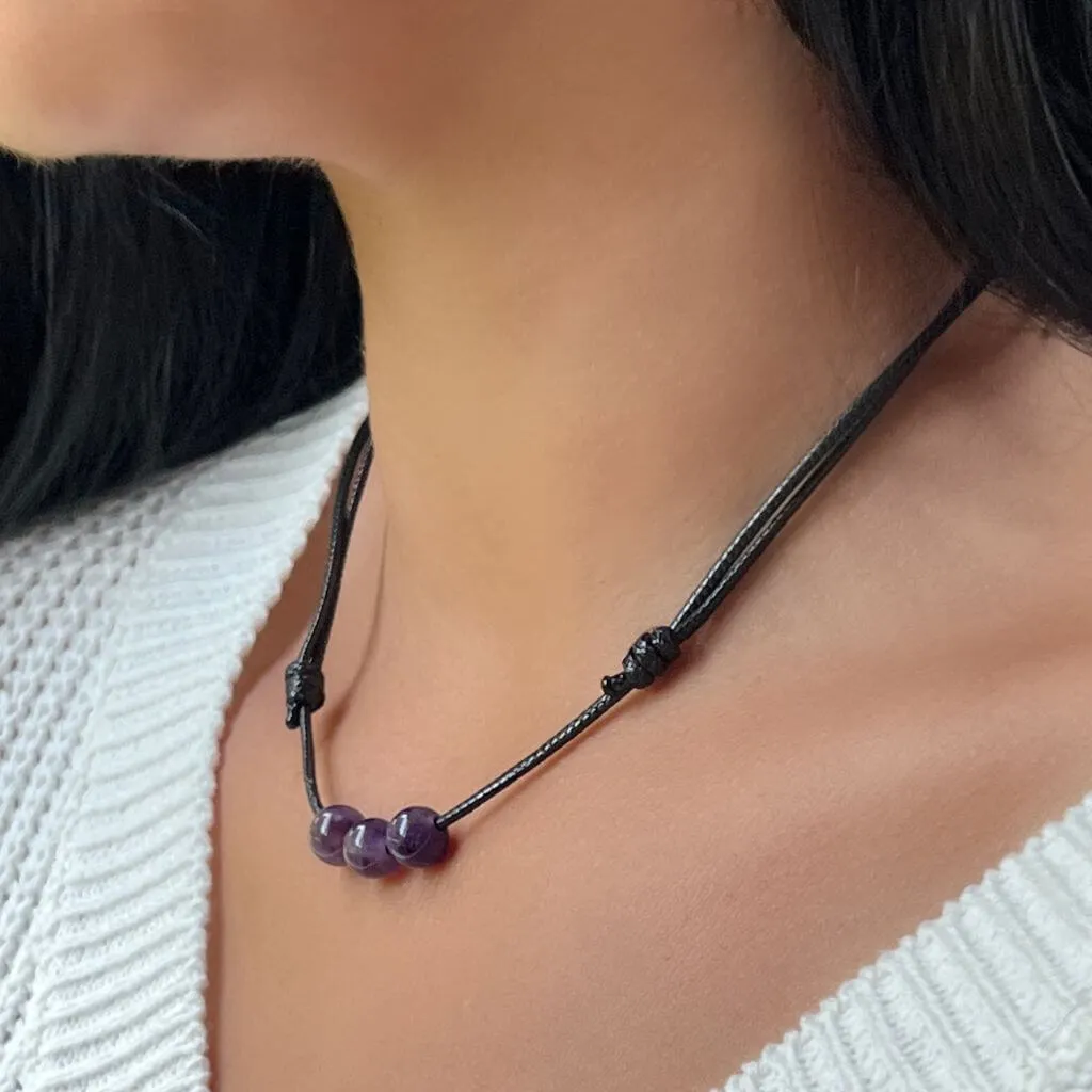 Amethyst Beaded Choker - Serene & Sophisticated