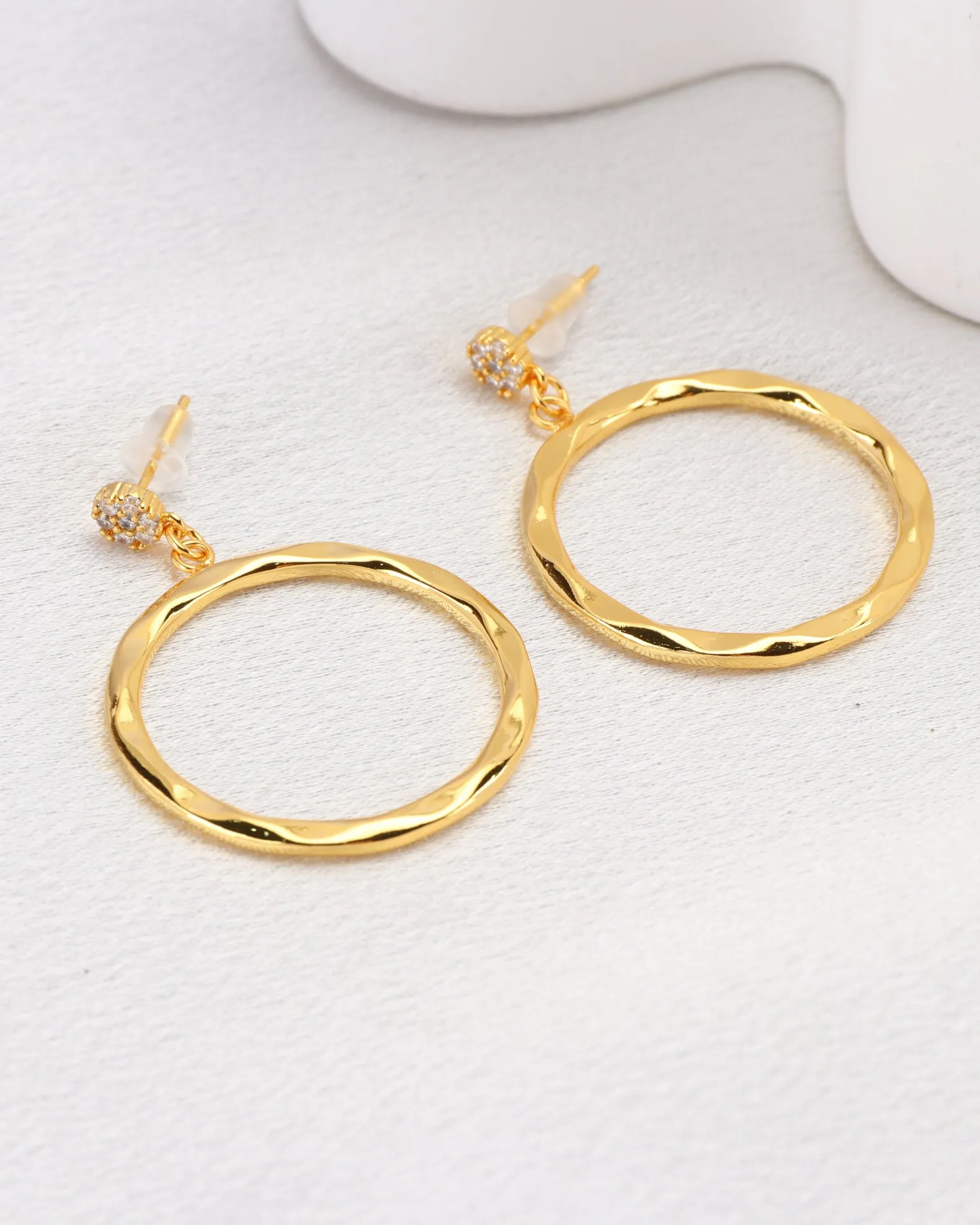 Anastasia Gold Irregular Circle Earrings