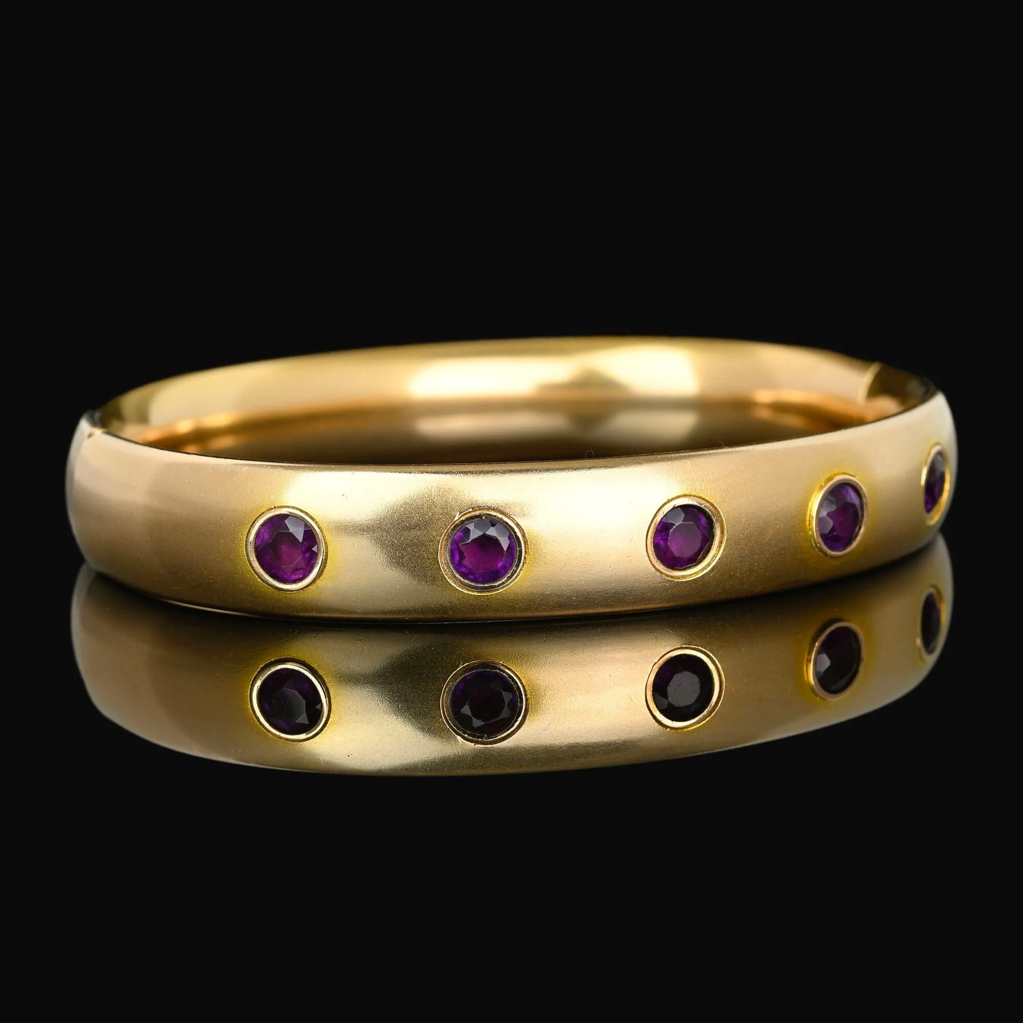 Antique Victorian Amethyst Paste Gold Filled Bracelet