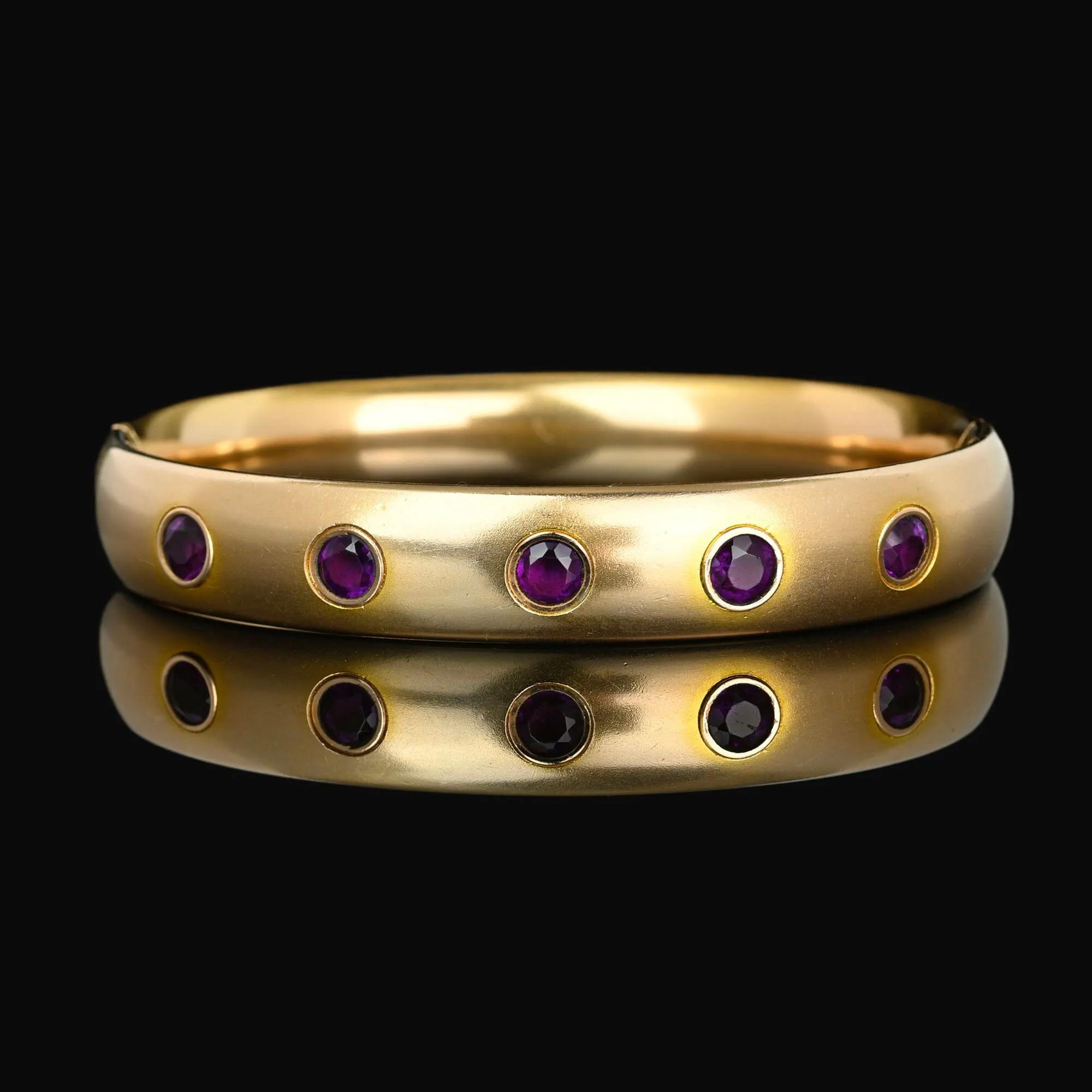 Antique Victorian Amethyst Paste Gold Filled Bracelet