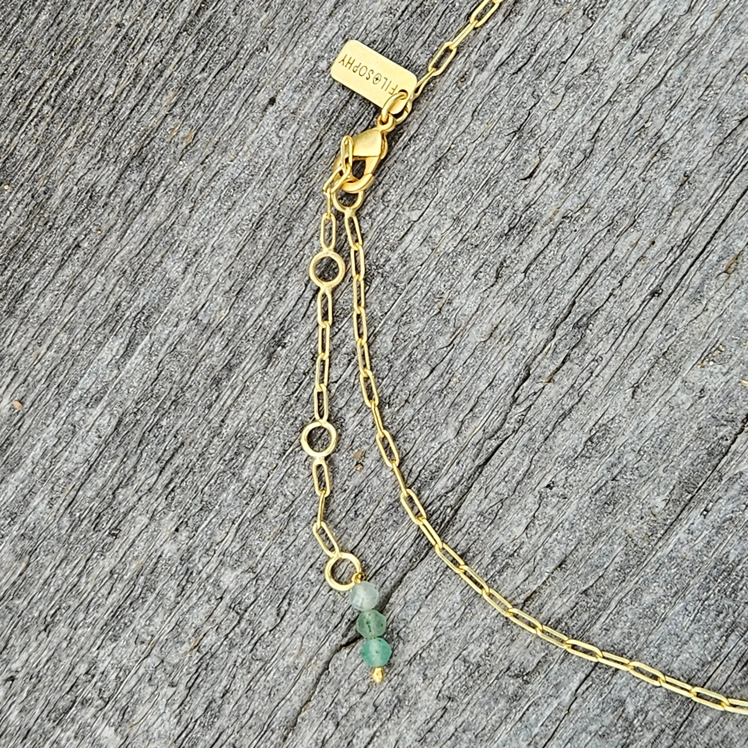 Aqua Chalcedony Journey Necklace - Gold