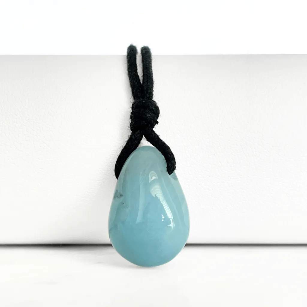 Aquamarine Teardrop Gemstone Pendant - Crystal Clarity