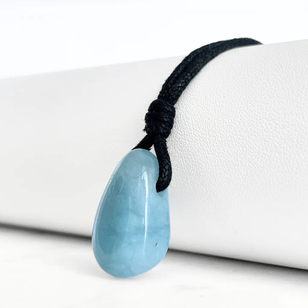 Aquamarine Teardrop Gemstone Pendant - Crystal Clarity