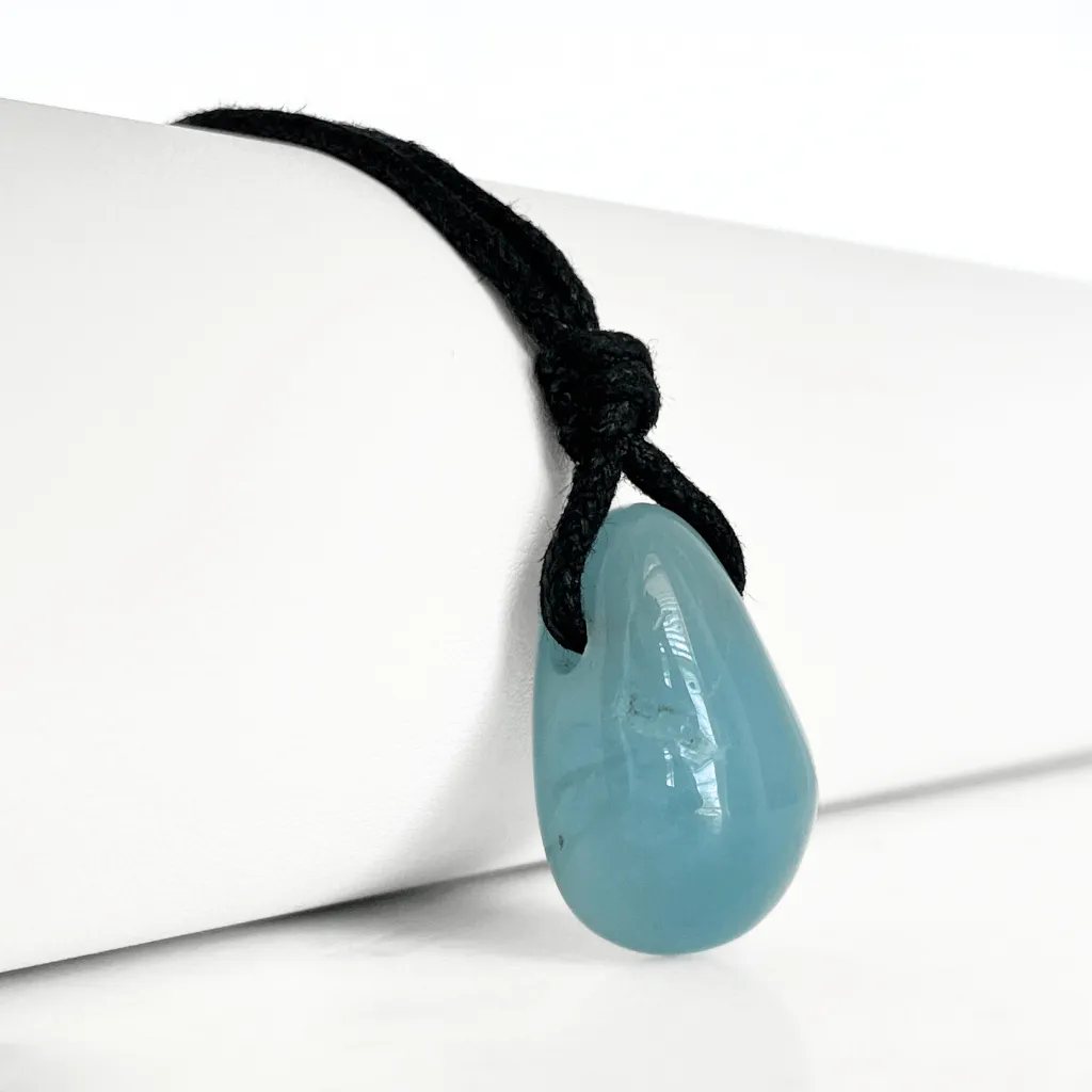 Aquamarine Teardrop Gemstone Pendant - Crystal Clarity