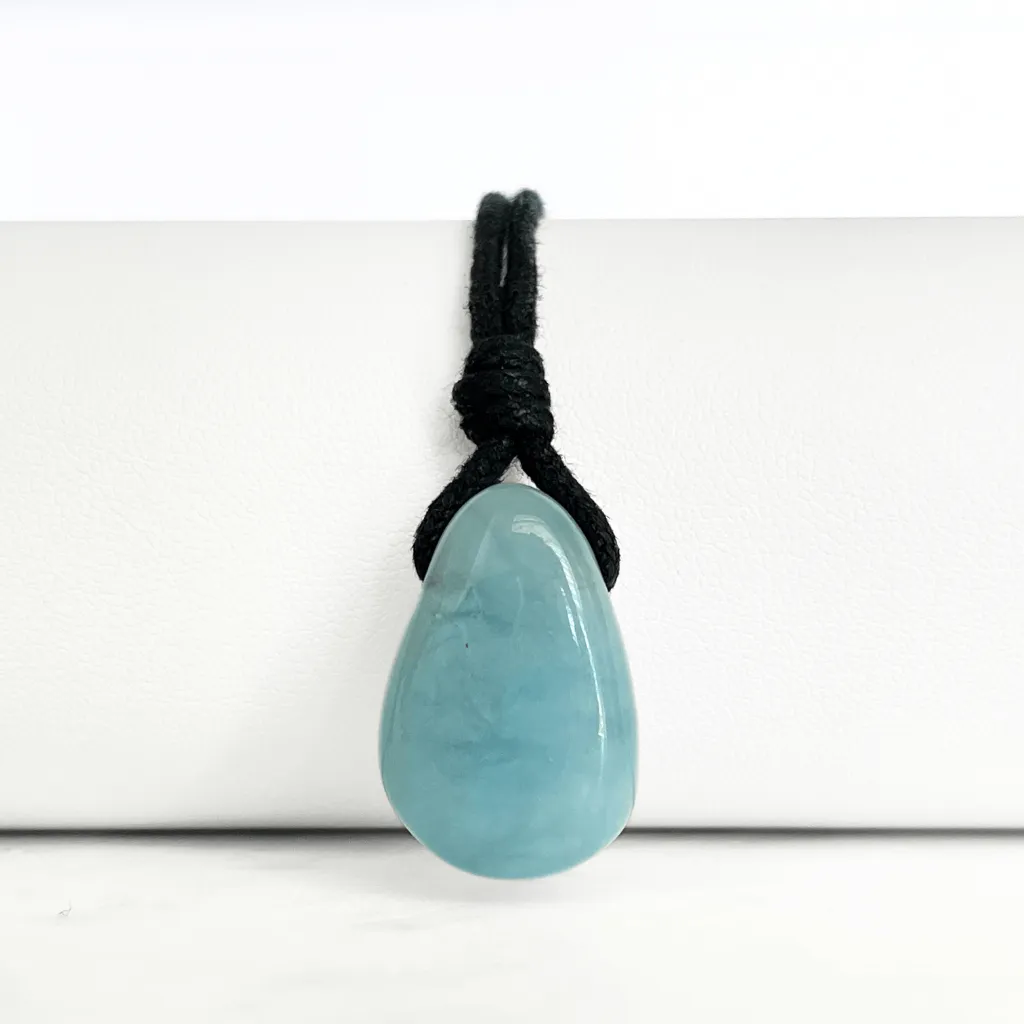 Aquamarine Teardrop Gemstone Pendant - Crystal Clarity