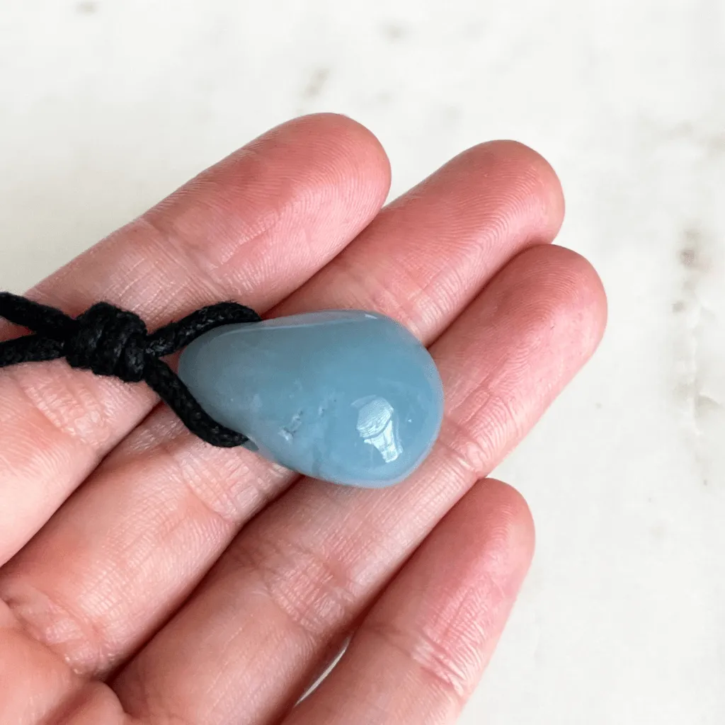 Aquamarine Teardrop Gemstone Pendant - Crystal Clarity