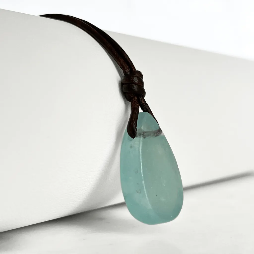 Aquamarine Teardrop Gemstone Pendant - Oceanic Tranquility