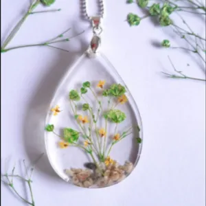 Aquatic Terrarium Real Dried Flower Necklace / Set