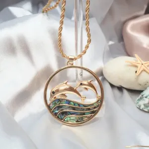 Aurora Dolphin Dance Pendant Hawaiian Necklace