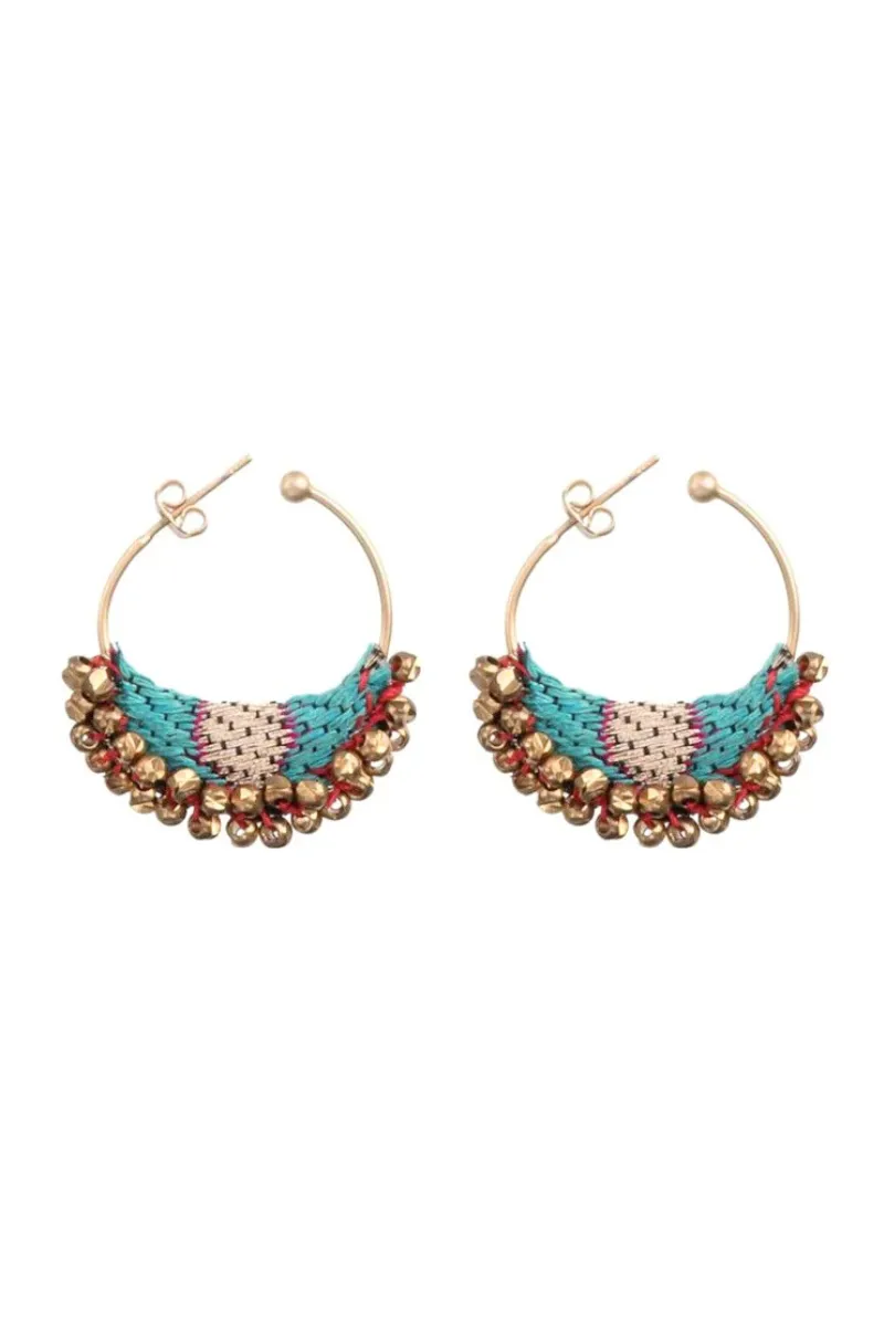 Ayala Bar Queen of Sheba Turquoise Hoop Earrings - Auriel