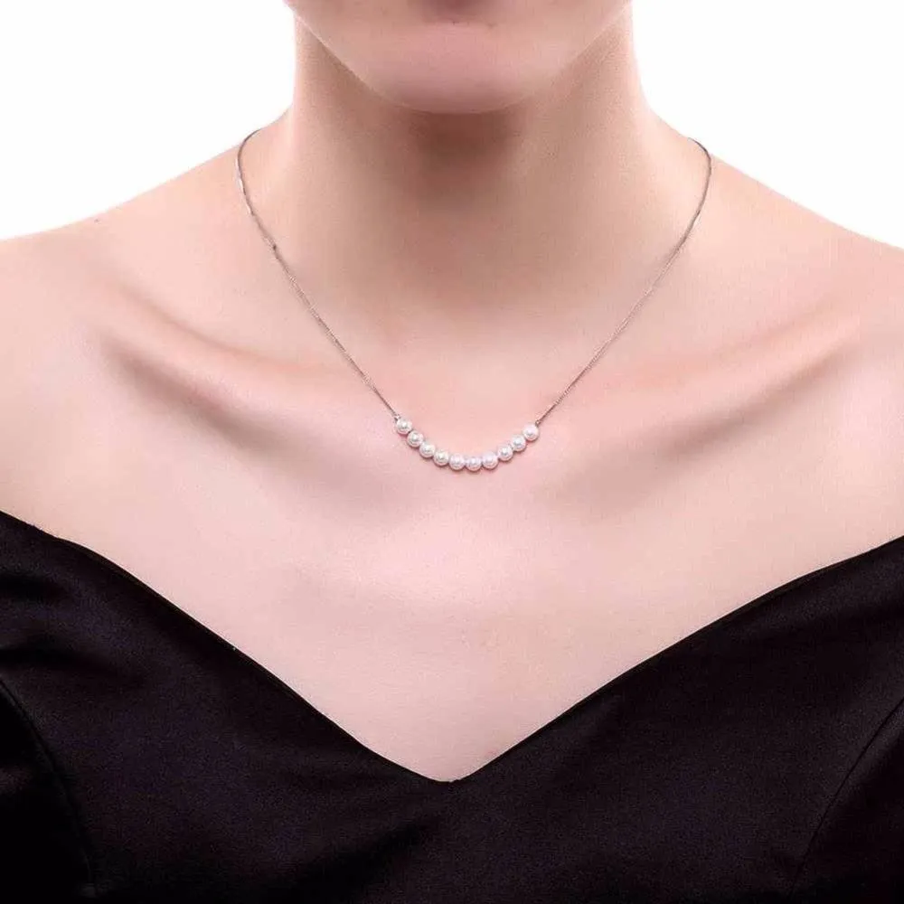 Beautiful Necklace for Women Pearl and Silver Necklace