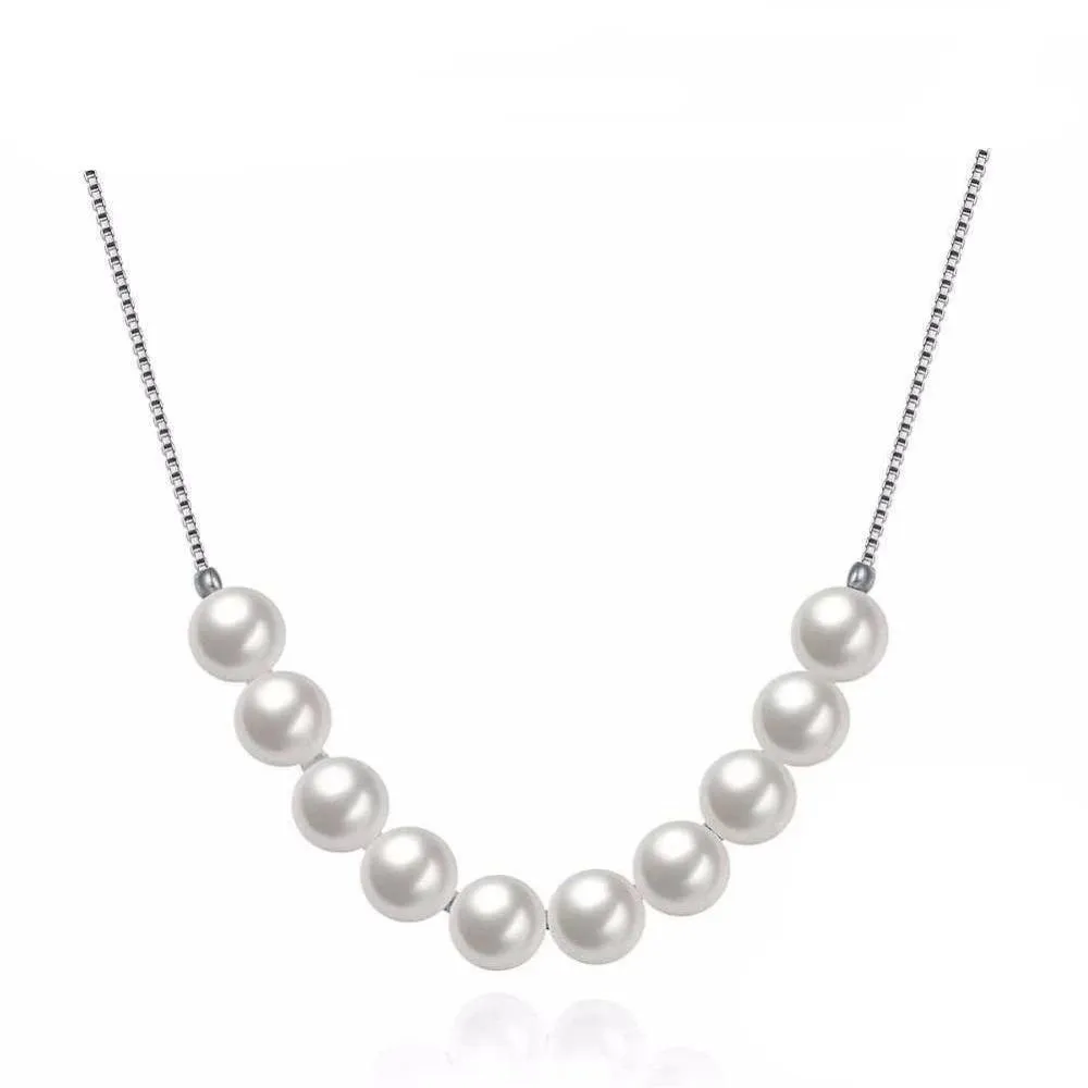 Beautiful Necklace for Women Pearl and Silver Necklace