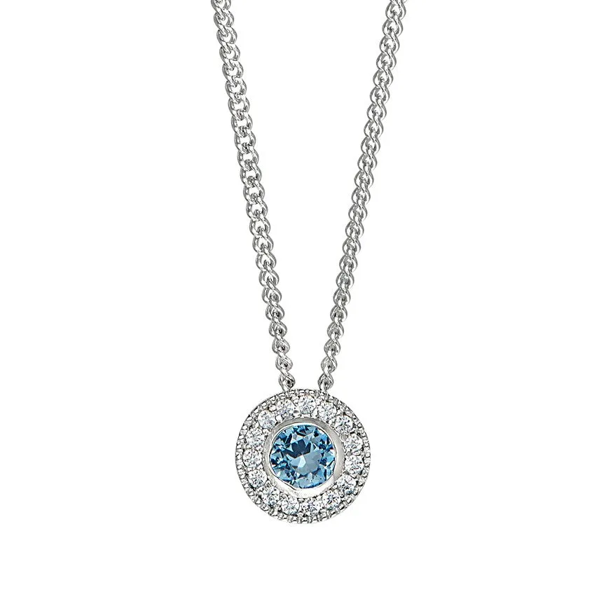 Birth Gems Blue Topaz Pendant