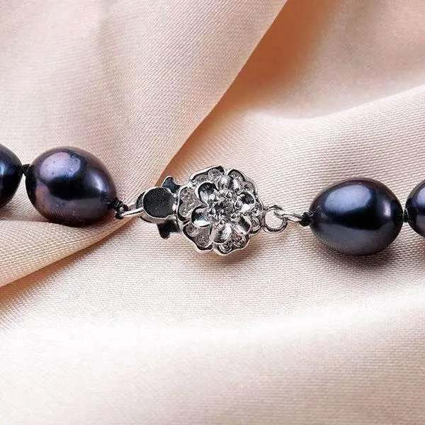 Black Genuine Tahitian Freshwater Pearl Bracelet for Women