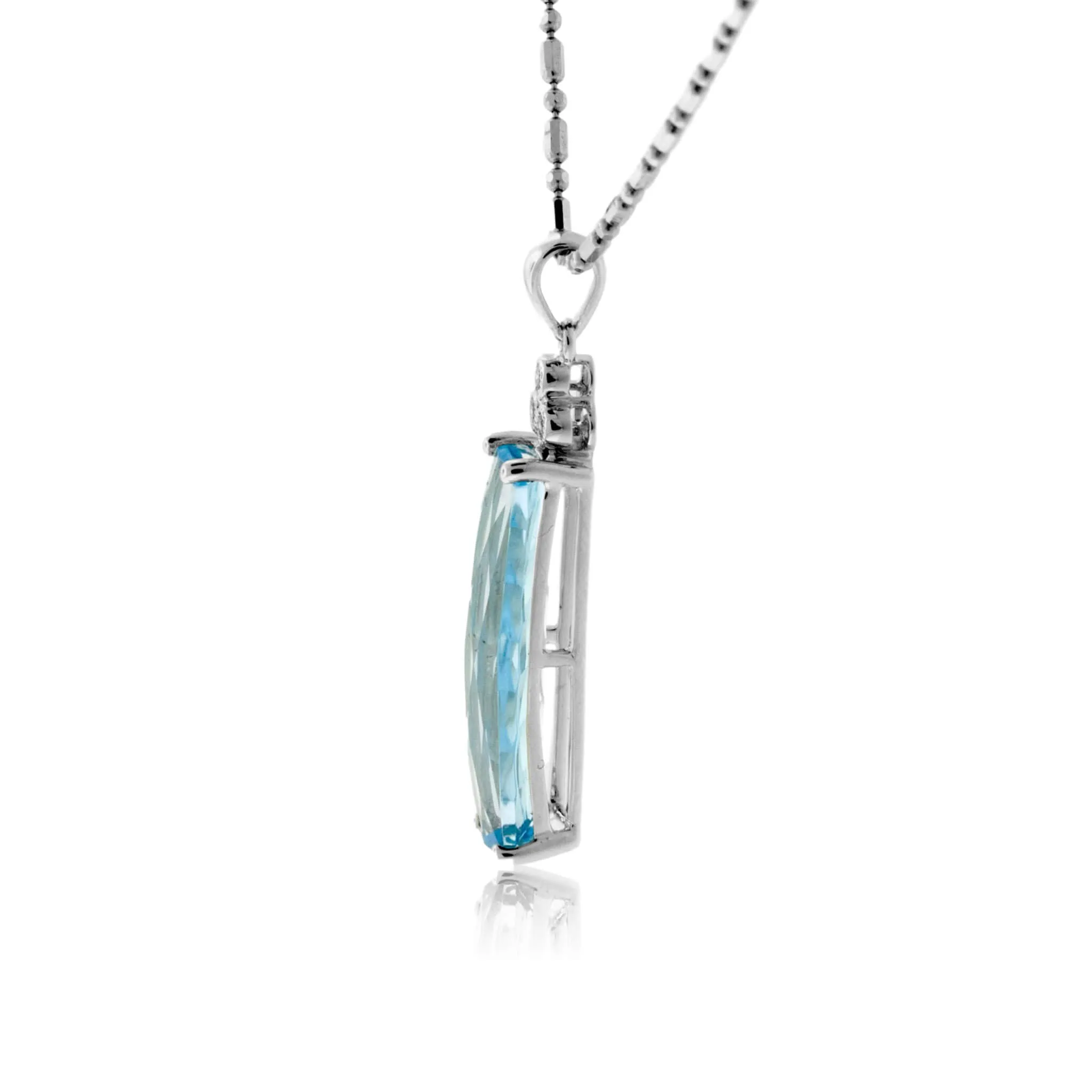 Blue Topaz with Elegant Diamond Accents Pendant