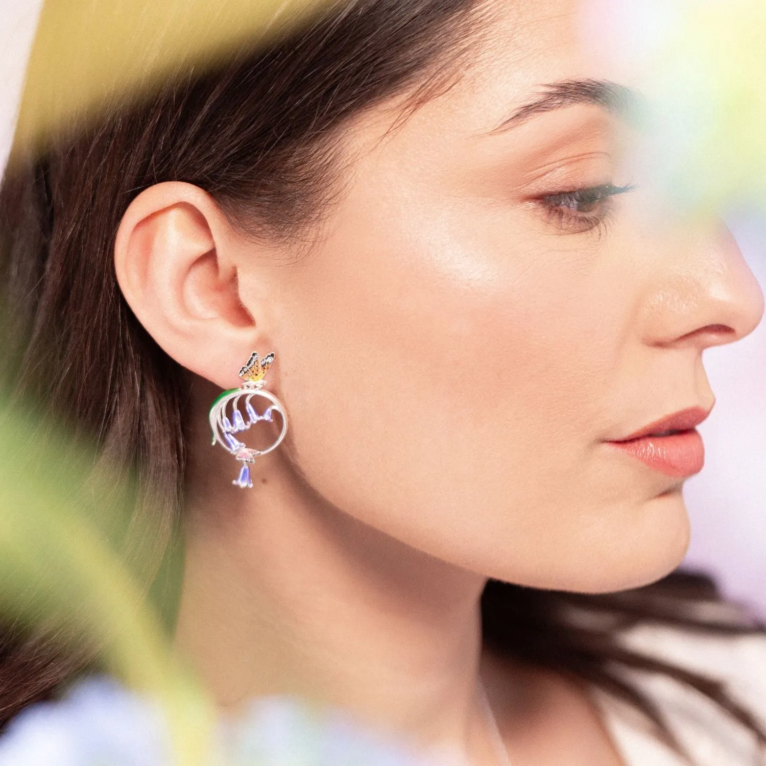 Bluebell & Butterfly Hoop Earrings