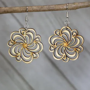 Boho Big Flower Dangle Earrings by Cate's Concepts, LLC