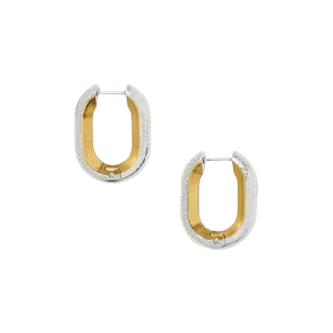 Brighton Women's Medici Hinged Hoop Silver Gold Earrings