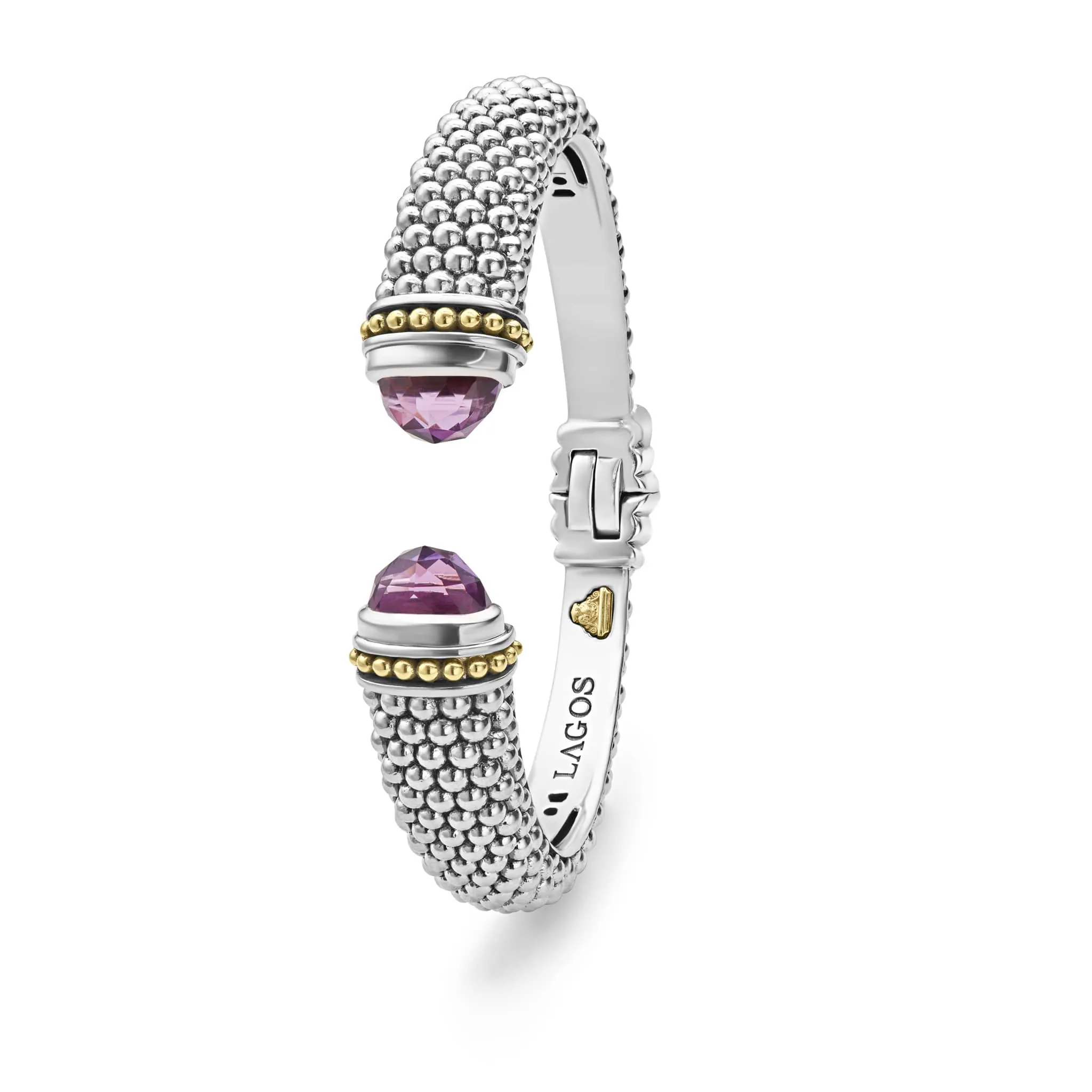 Caviar Color Amethyst Cuff Bracelet | 12mm