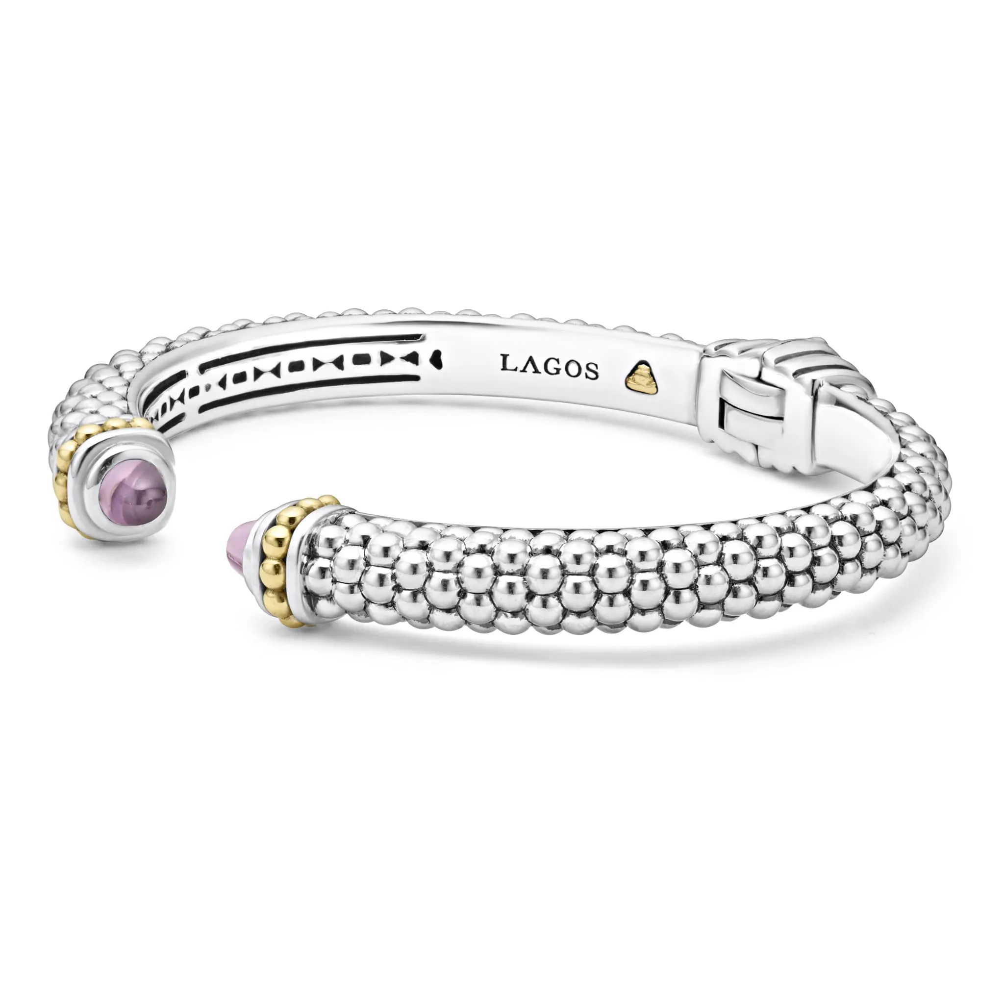 Caviar Color Amethyst Cuff Bracelet | 8mm