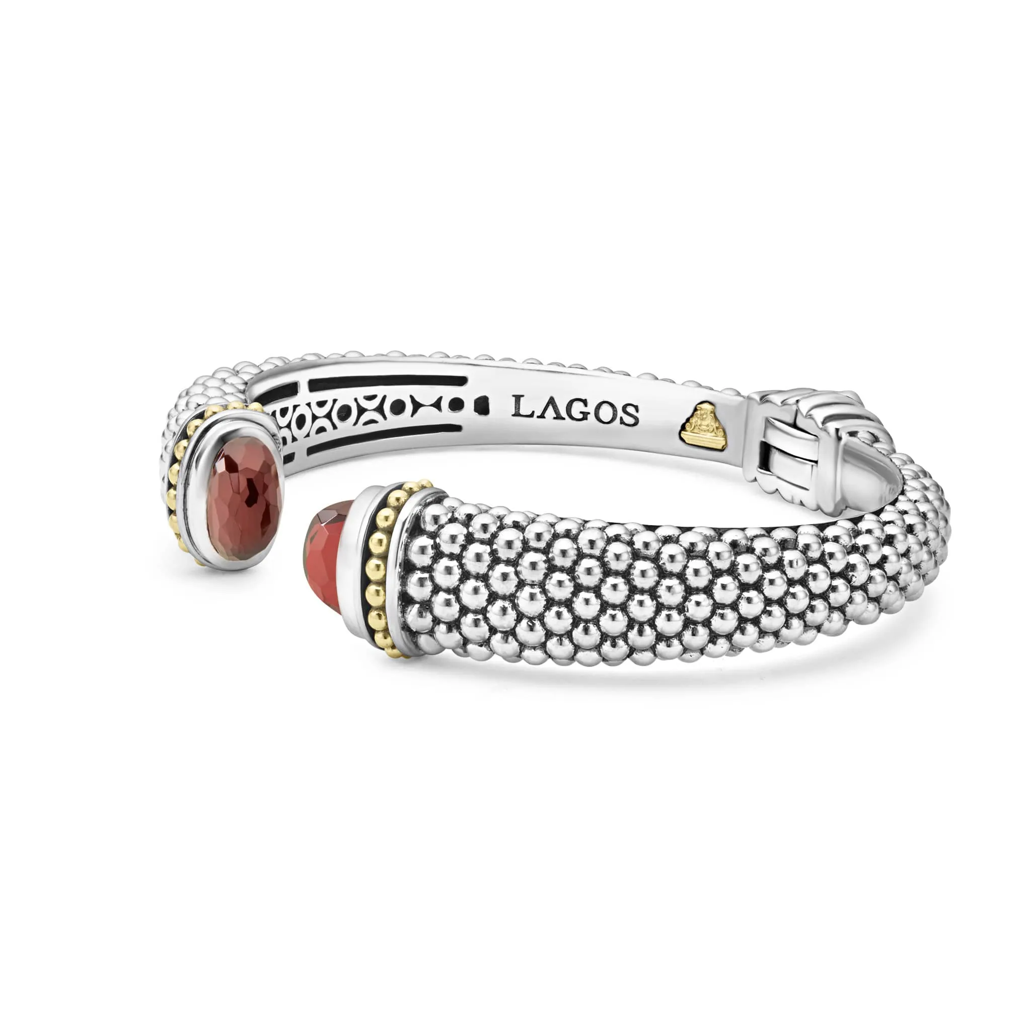 Caviar Color Garnet Cuff Bracelet | 12mm