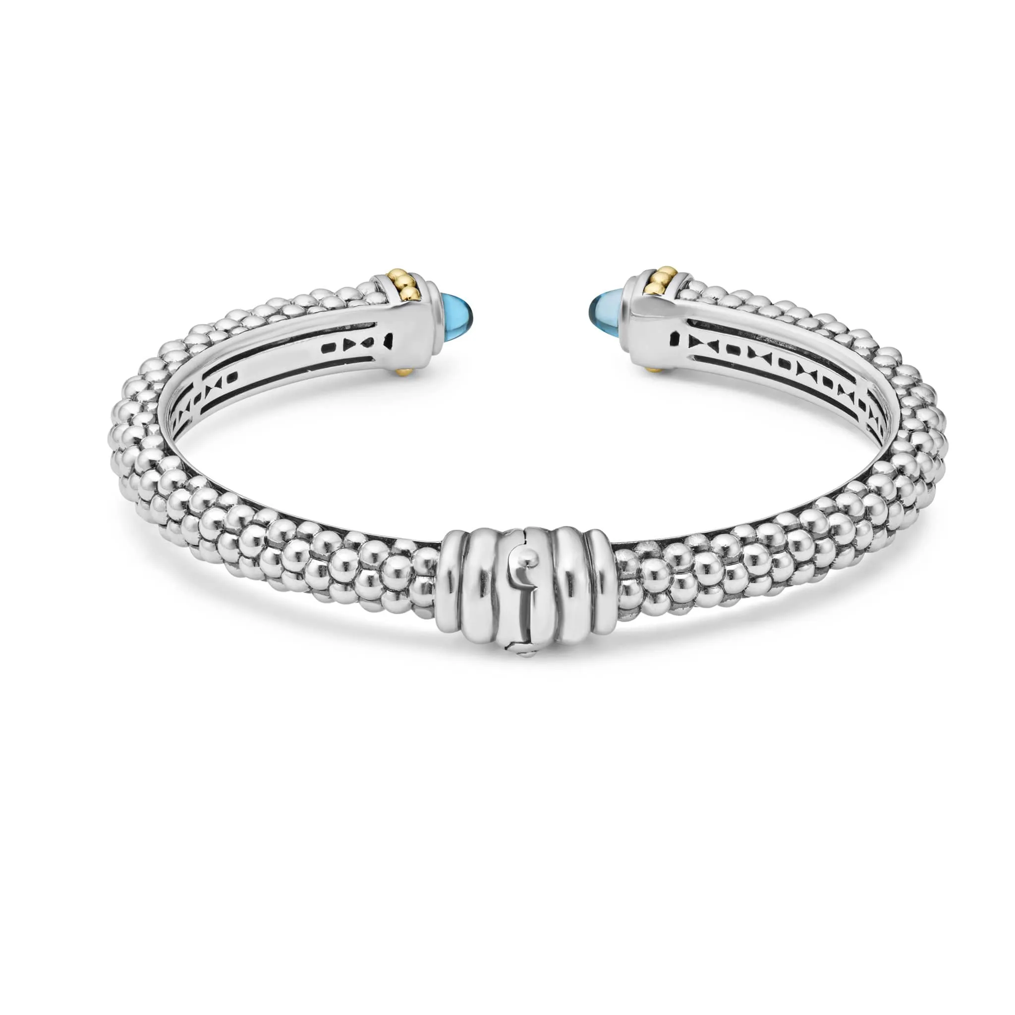 Caviar Color Swiss Blue Topaz Cuff Bracelet | 8mm