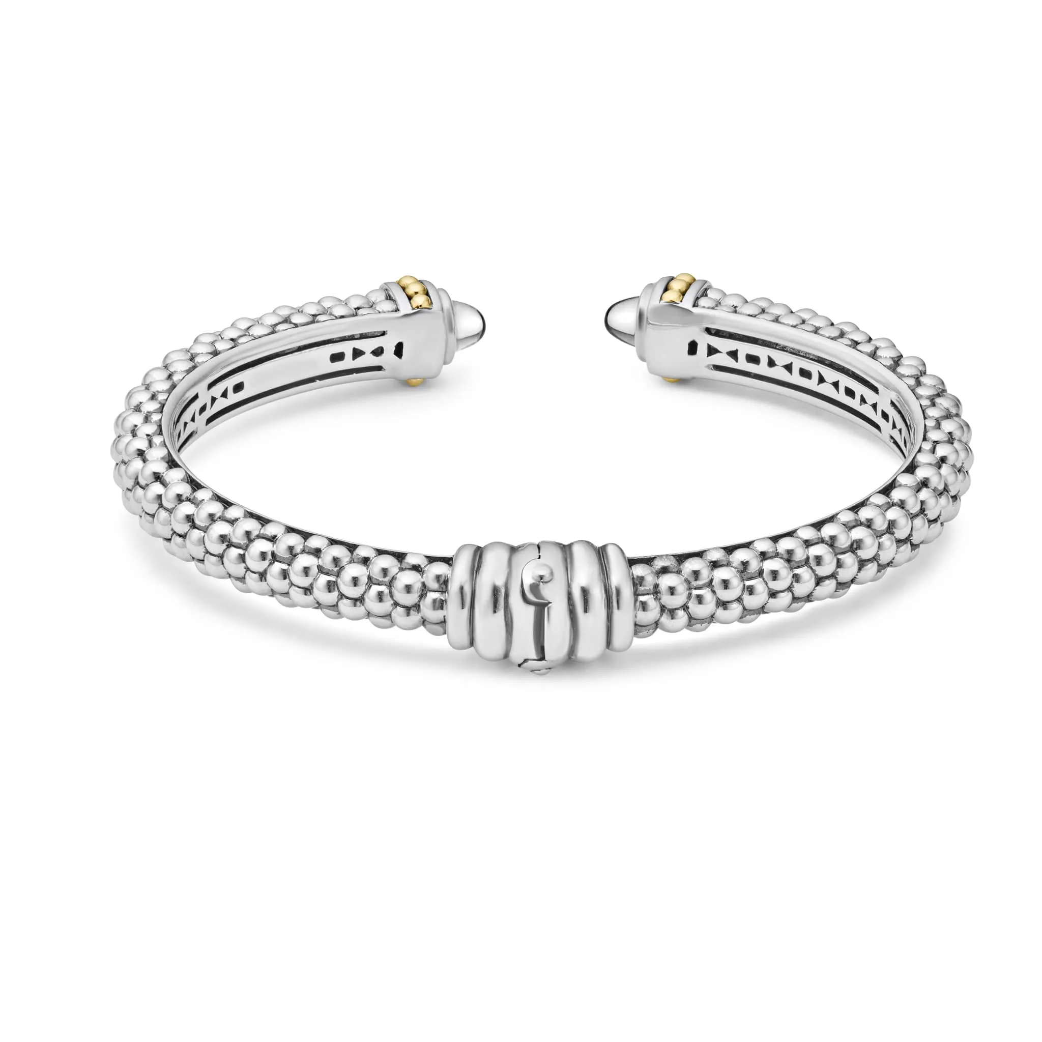 Caviar Color White Topaz Cuff Bracelet | 8mm