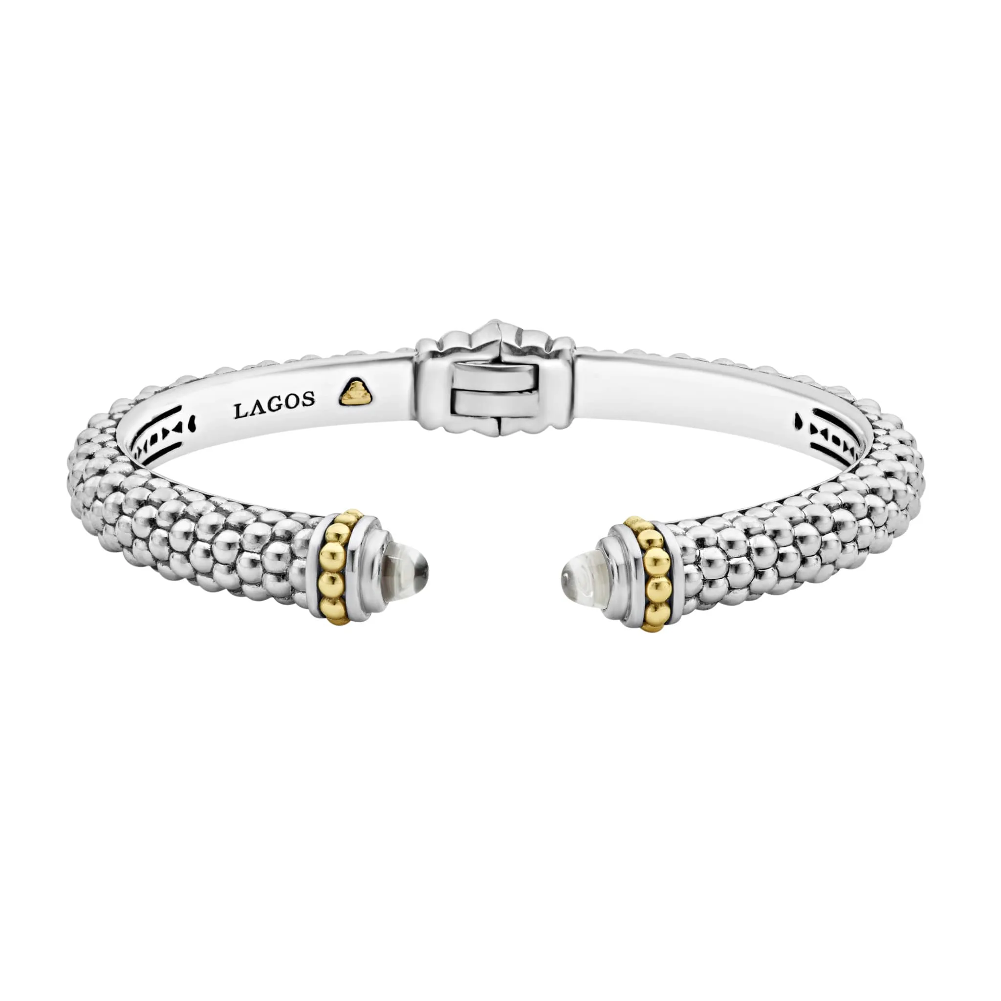 Caviar Color White Topaz Cuff Bracelet | 8mm