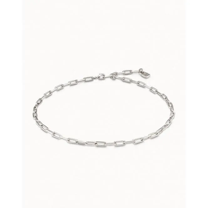 Chain 9 Silver Metal Necklace