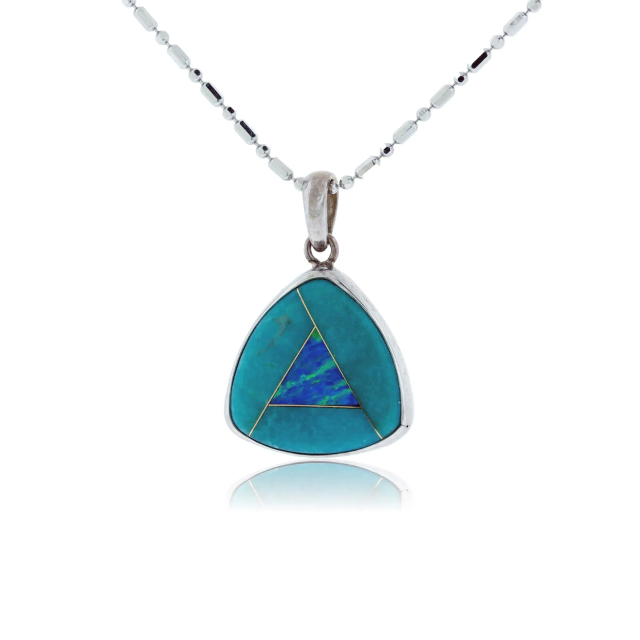 Chrysocolla & Opal Inlay Pendant