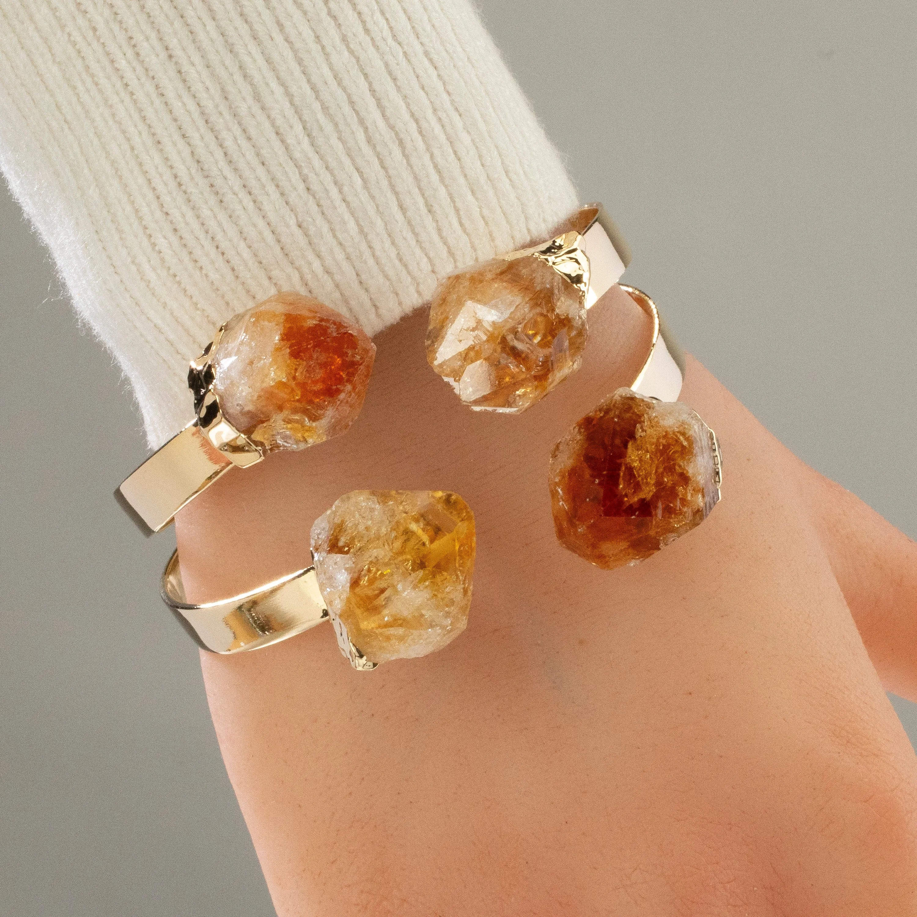 Citrine Double Bracelet Cuff