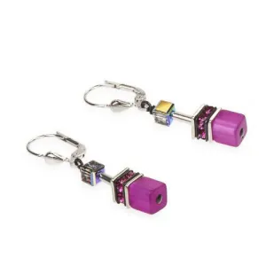 Coeur de Lion Cat Eye multicolor cubes and crystals earrings