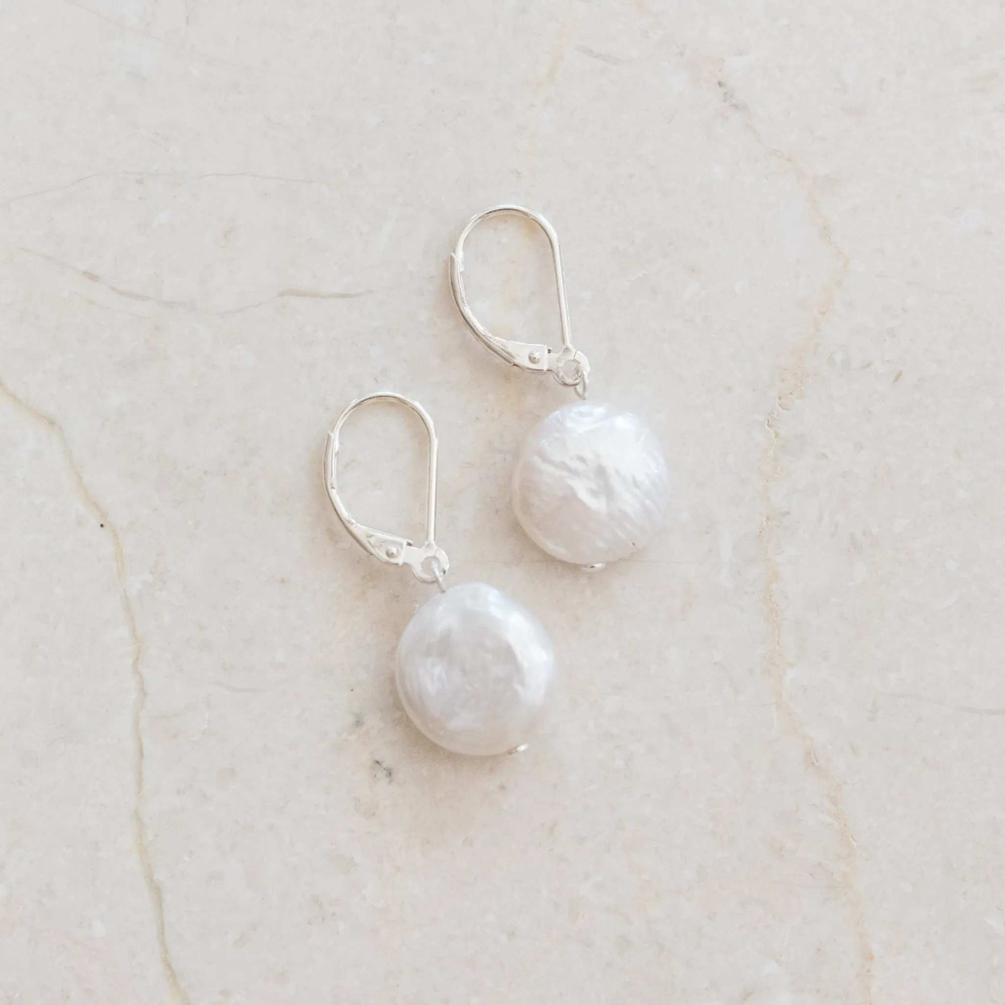 Coin Pearl Earrings | Freshwater Elegance & Secure Design | By Pearly Girls