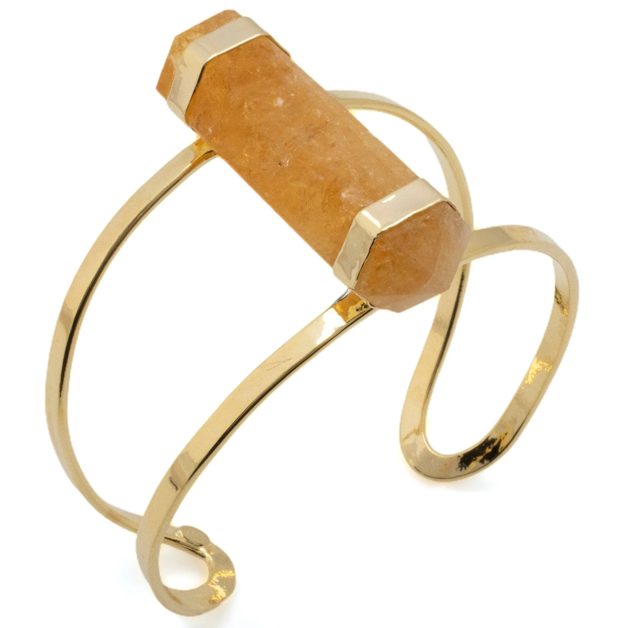 Double Terminated Citrine Cuff Bracelet