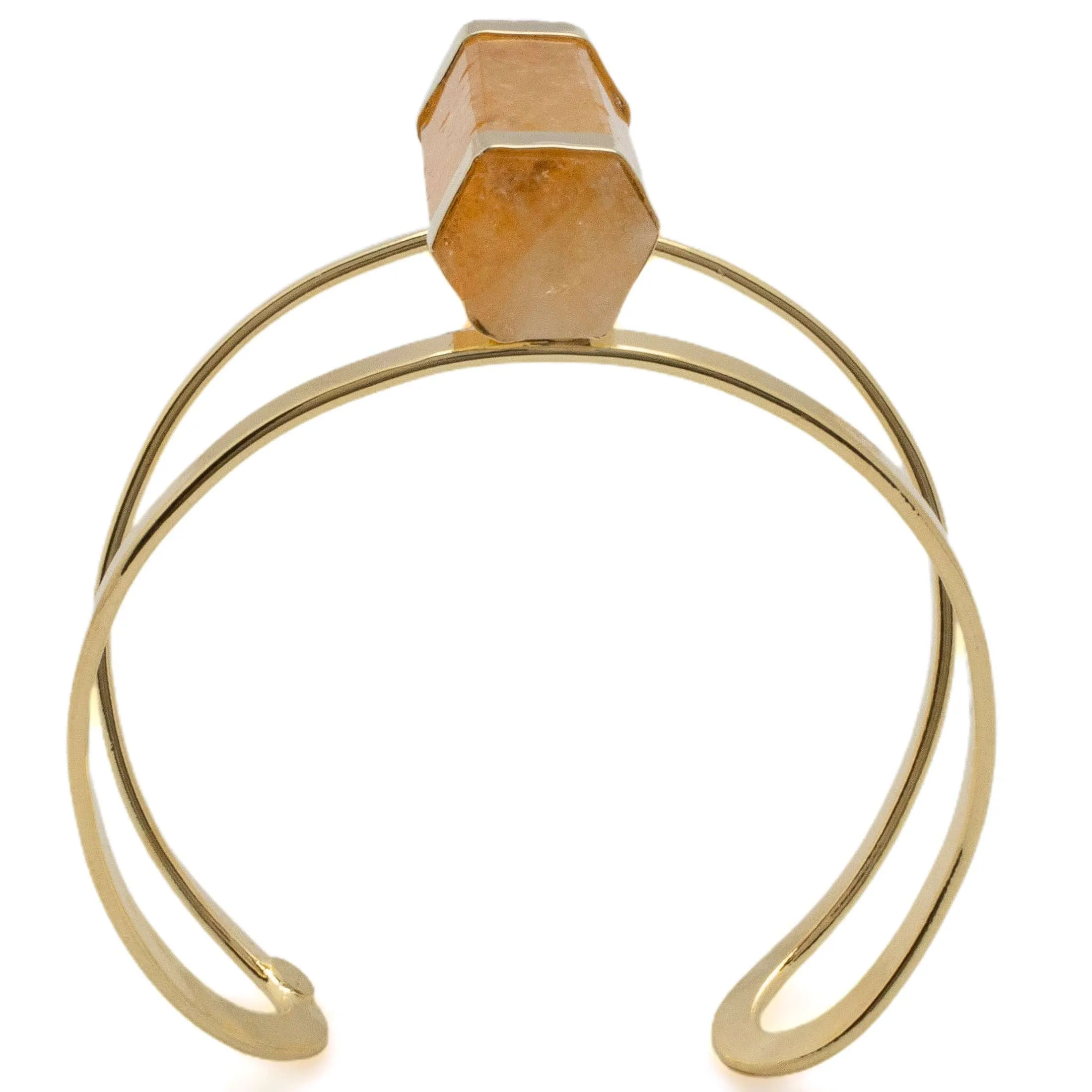 Double Terminated Citrine Cuff Bracelet