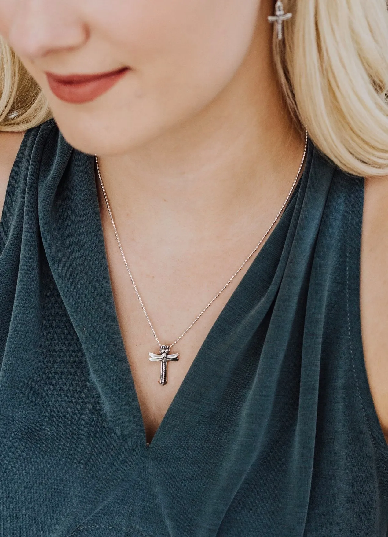 Dragonfly Cross Pendant