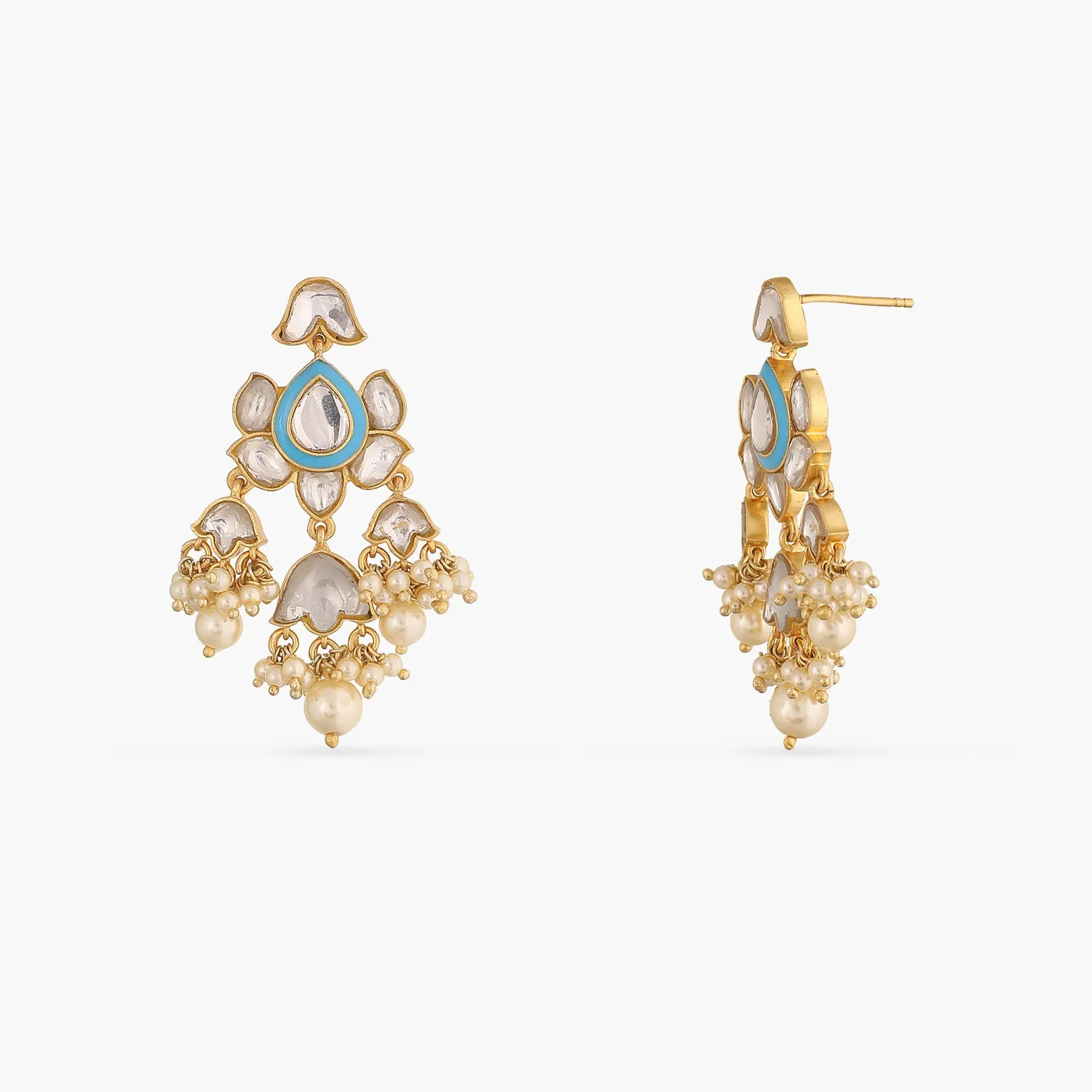 Eila Jadau Pearl Silver Earrings