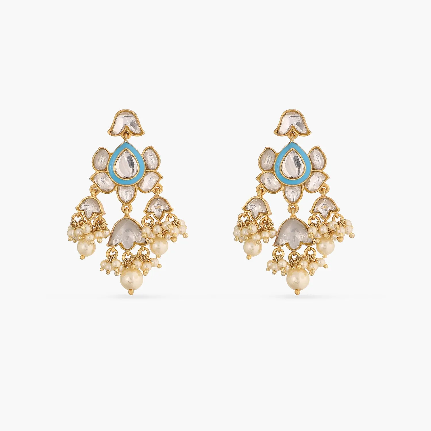 Eila Jadau Pearl Silver Earrings