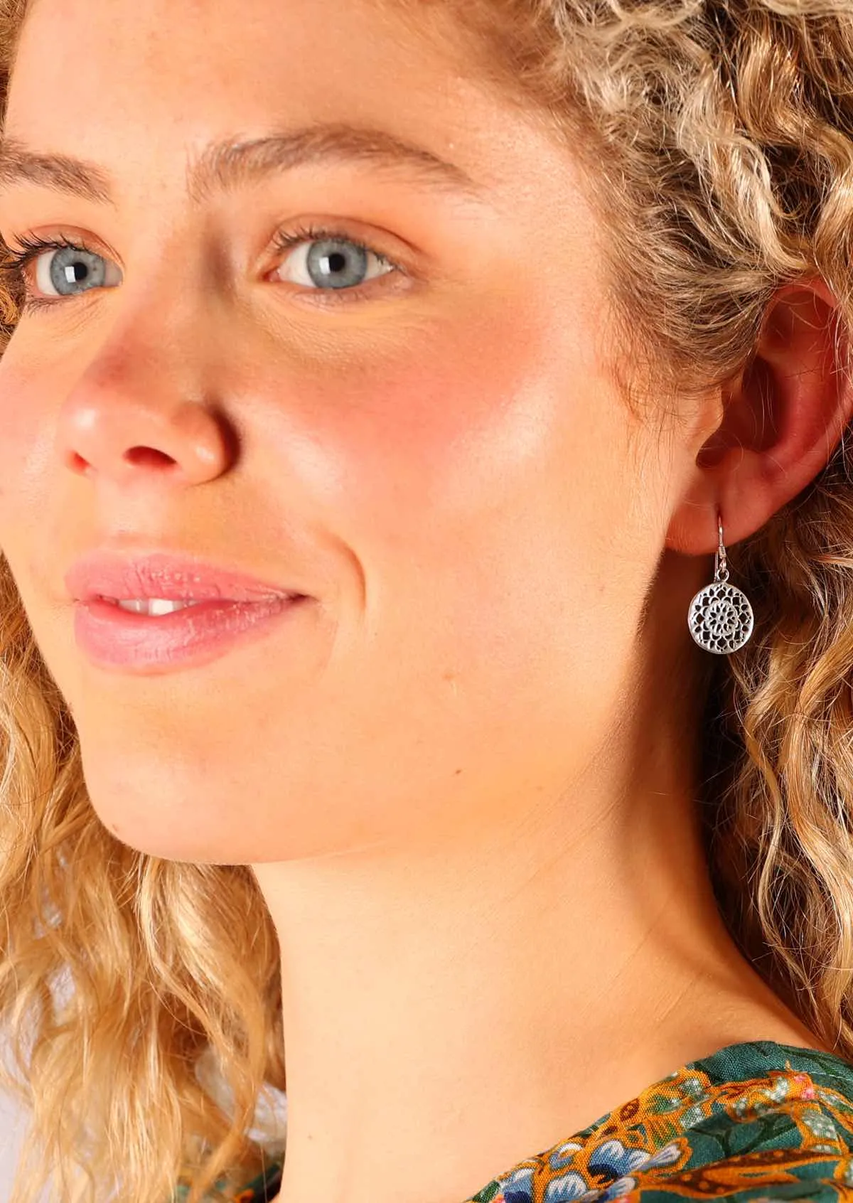 Enchanted Mandala Silver Earrings